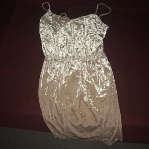 A felt tan spaghetti strapped dress